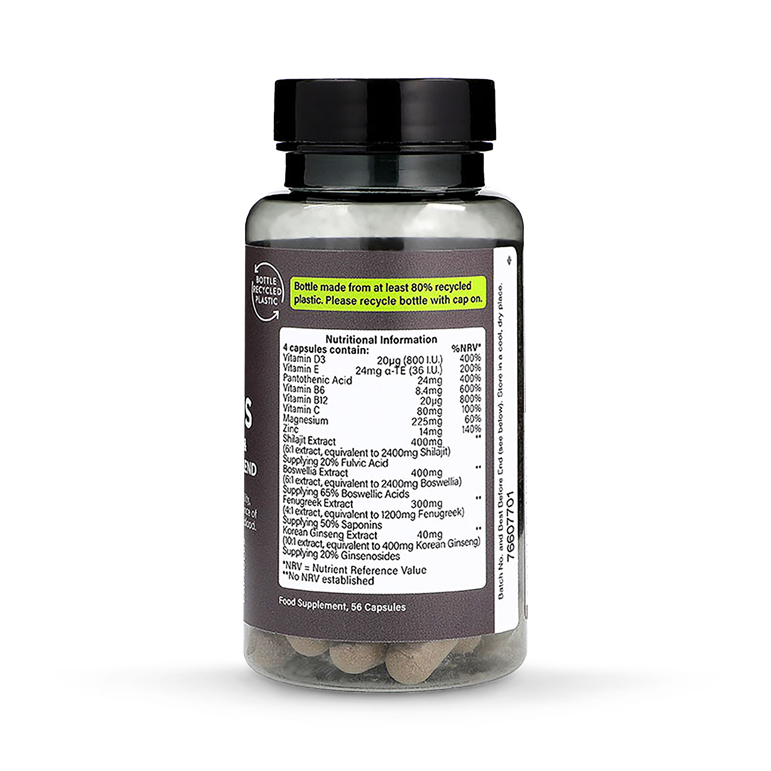 PE Nutrition Test Plus supplement 56 capsules, imported from the UK
