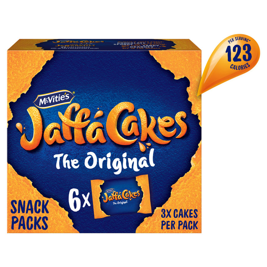 McVitie's Jaffa Cakes Original Biscuits Snack Pack 6 x 3 Cakes, 198g