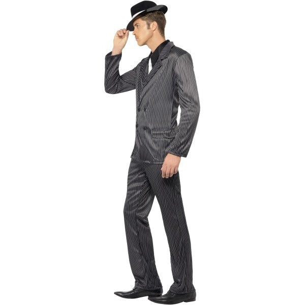 Smiffys gangster costume black pinstripe, imported from the UK
