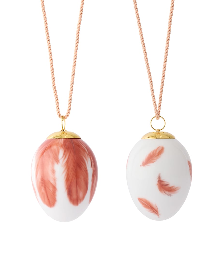 Royal Copenhagen Spring 2025 Redstart Eggs set of two decorative hanging ornaments, imported from the UK