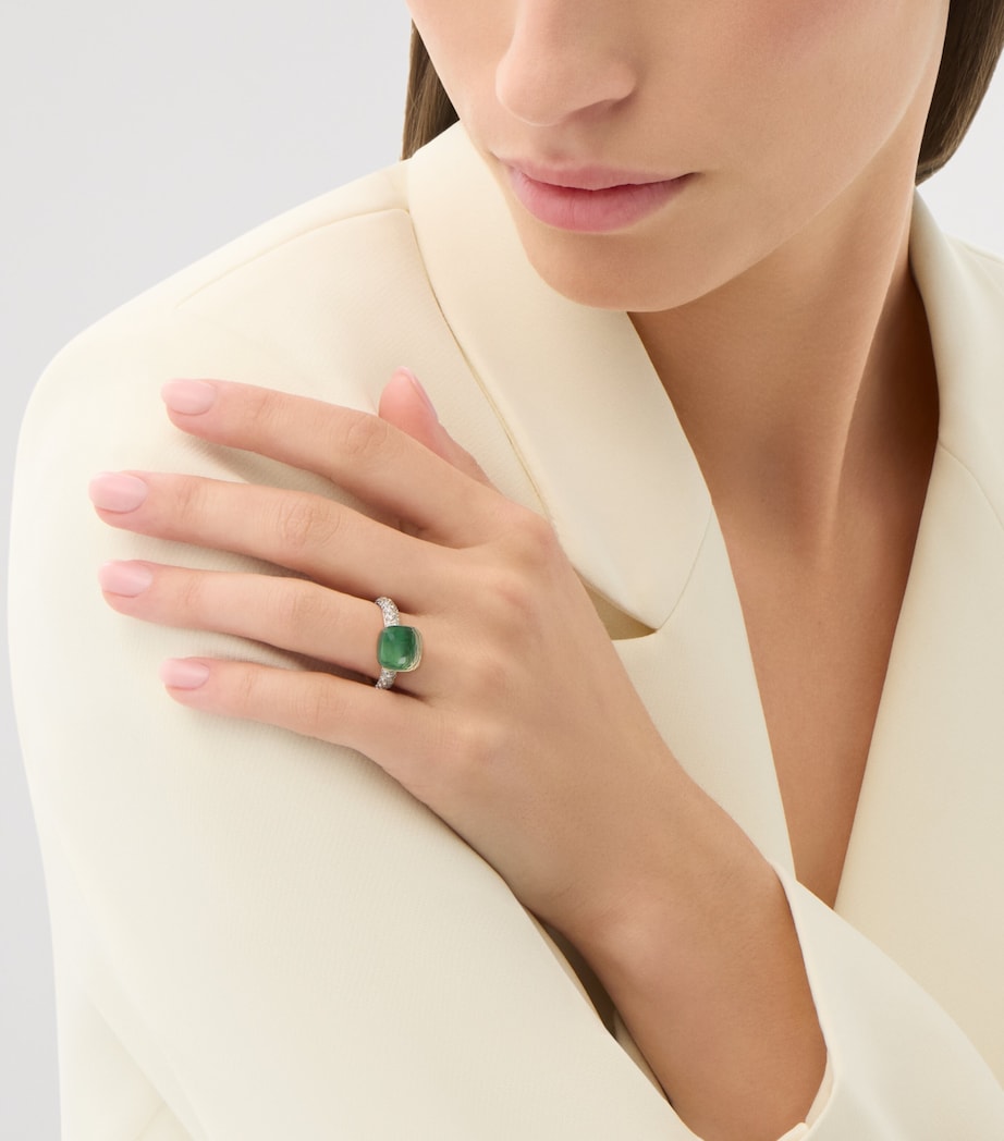 Pomellato Nudo ring prasiolite diamond gold, imported from the UK