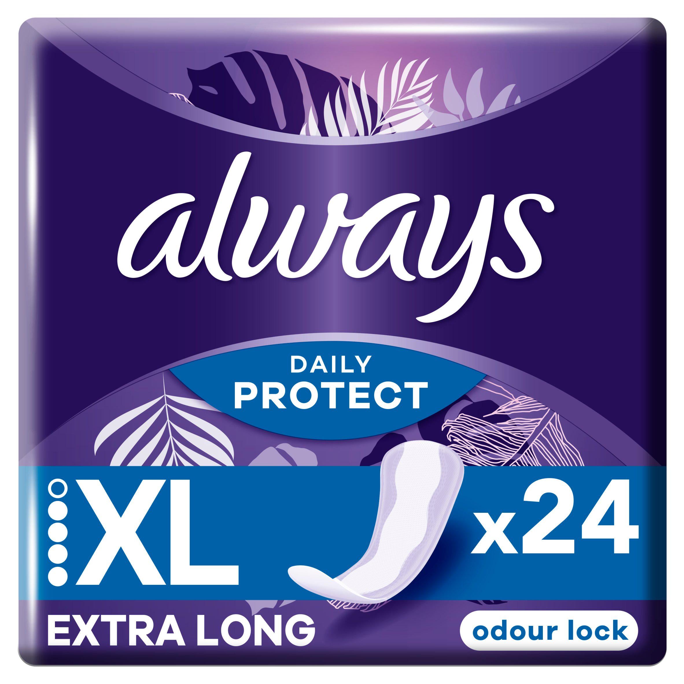 Always Dailies Extra Protect Panty Liners Long Plus x 24 feminine care Sainsburys   