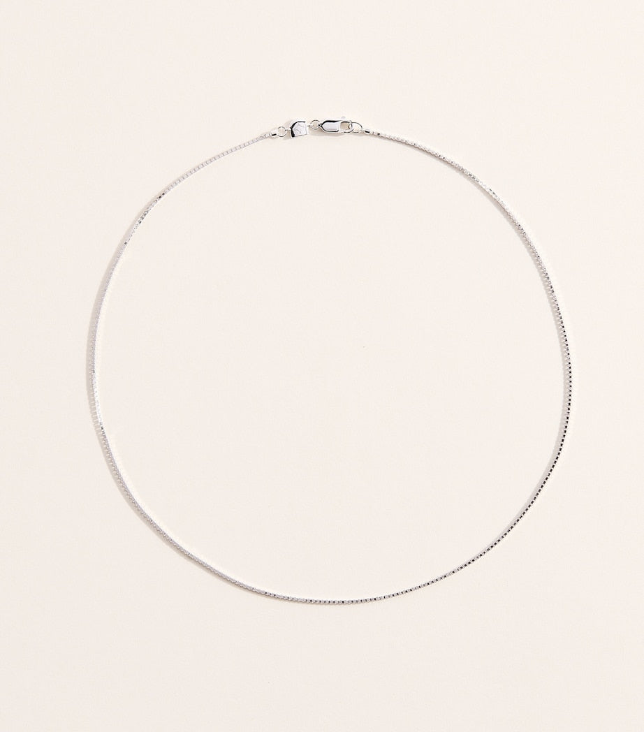 Astrid & Miyu sterling silver box chain necklace 40cm - British product
