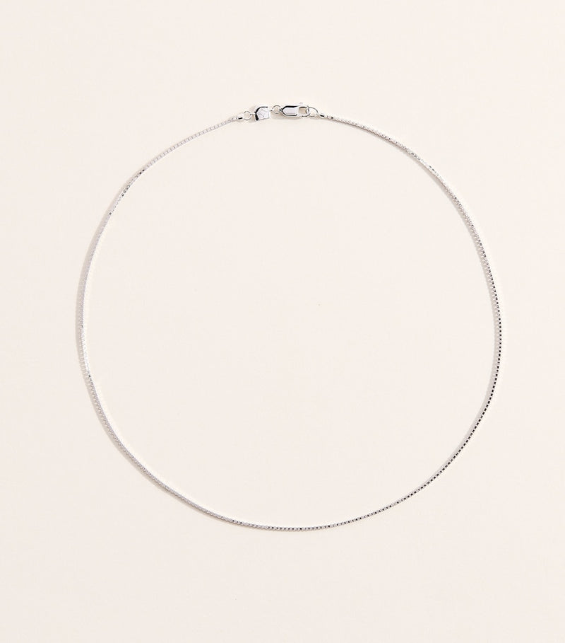 Astrid & Miyu sterling silver box chain necklace 40cm - British product
