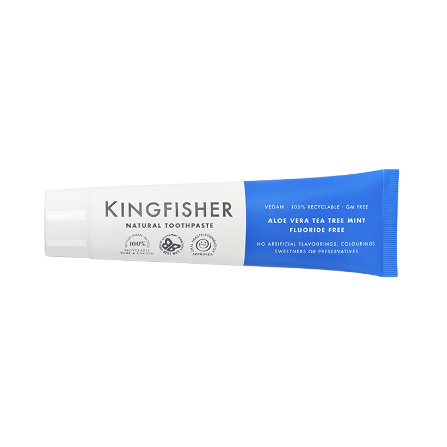 Kingfisher toothpaste aloe vera tea tree mint imported from the UK
