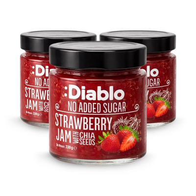 Holland & Barrett Diablo No Added Sugar Strawberry Jam 230g Pack of 3- Buy online at McGrocer