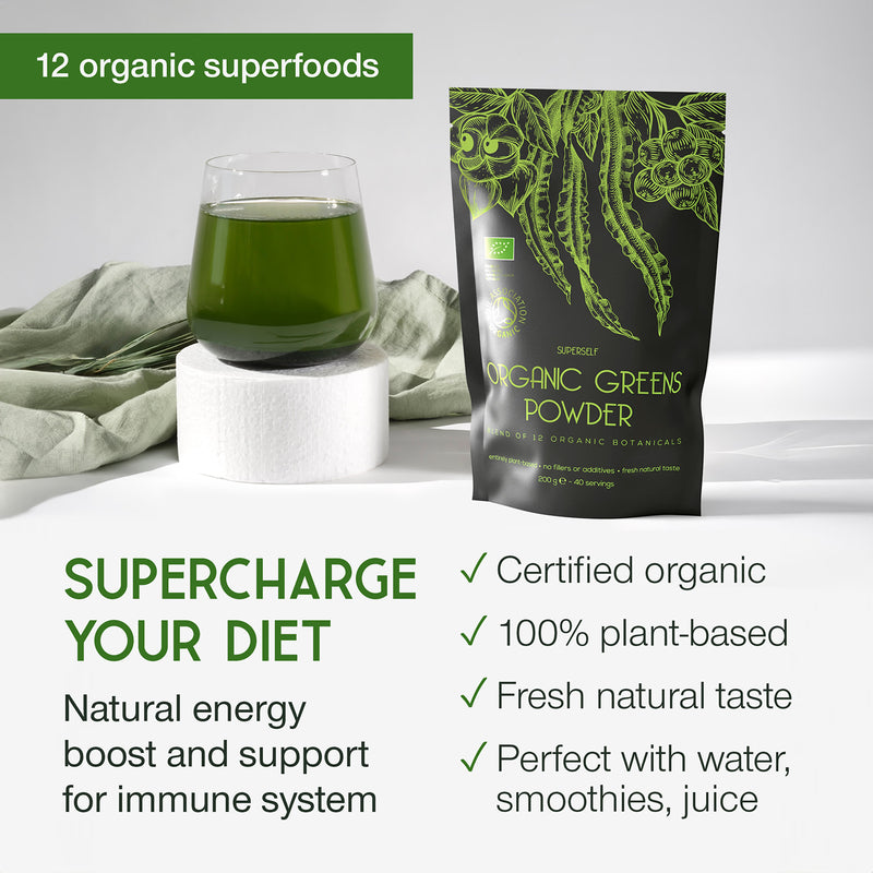 SuperSelf organic super greens powder 200g (British brand)