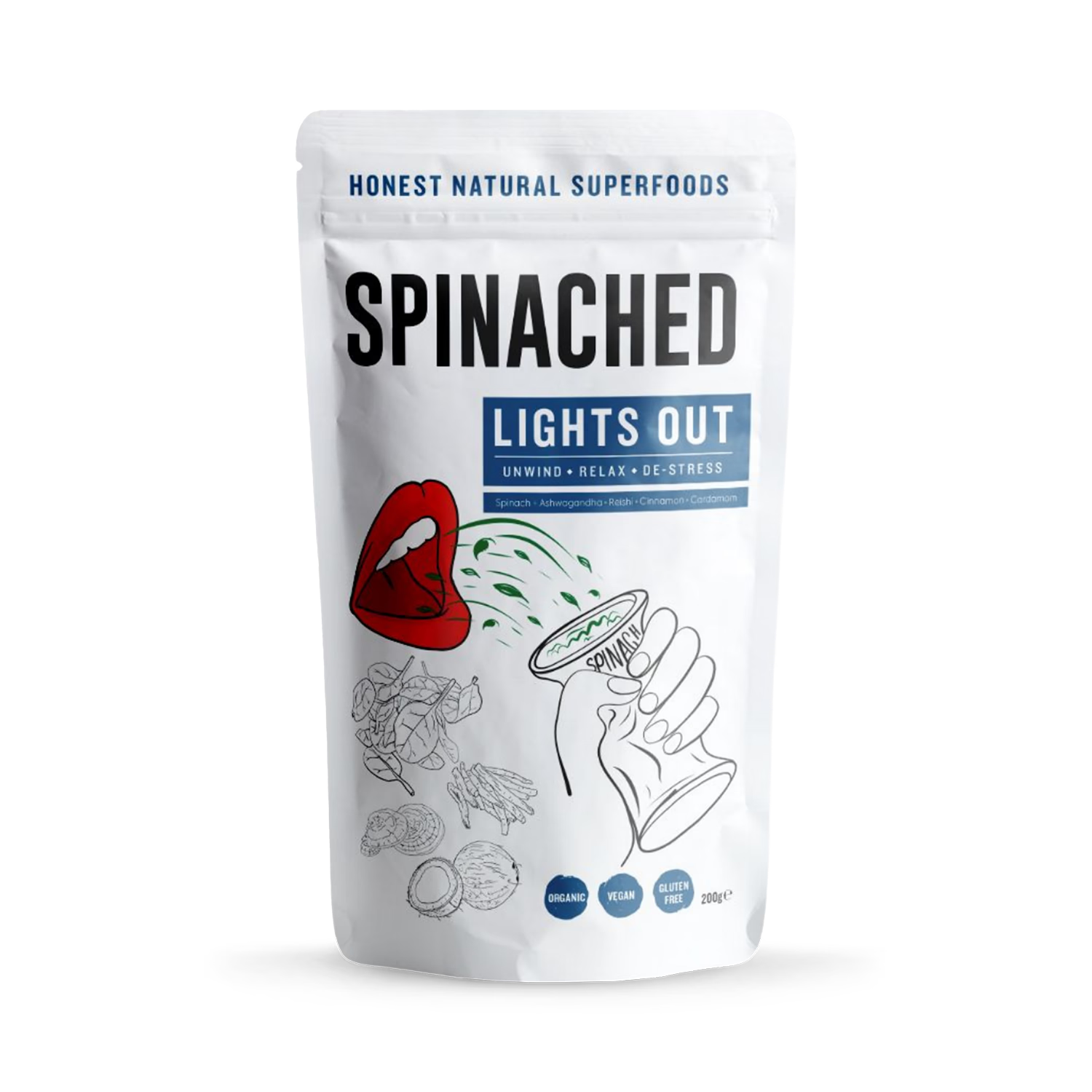 Spinached Lights Out superfood powder 200g - British product