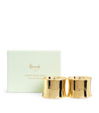 Harrods stainless steel gold-tone napkin rings set of 4, UK version