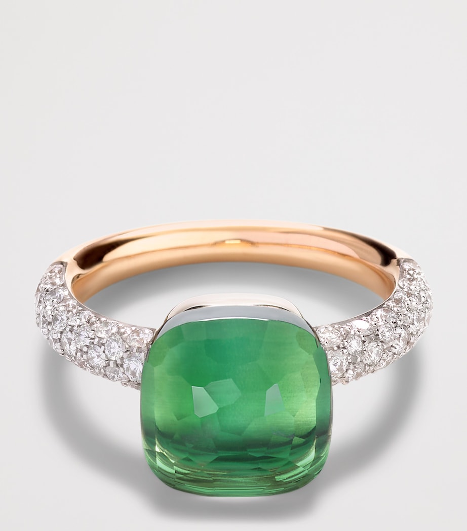 Pomellato Nudo ring prasiolite diamond gold, imported from the UK