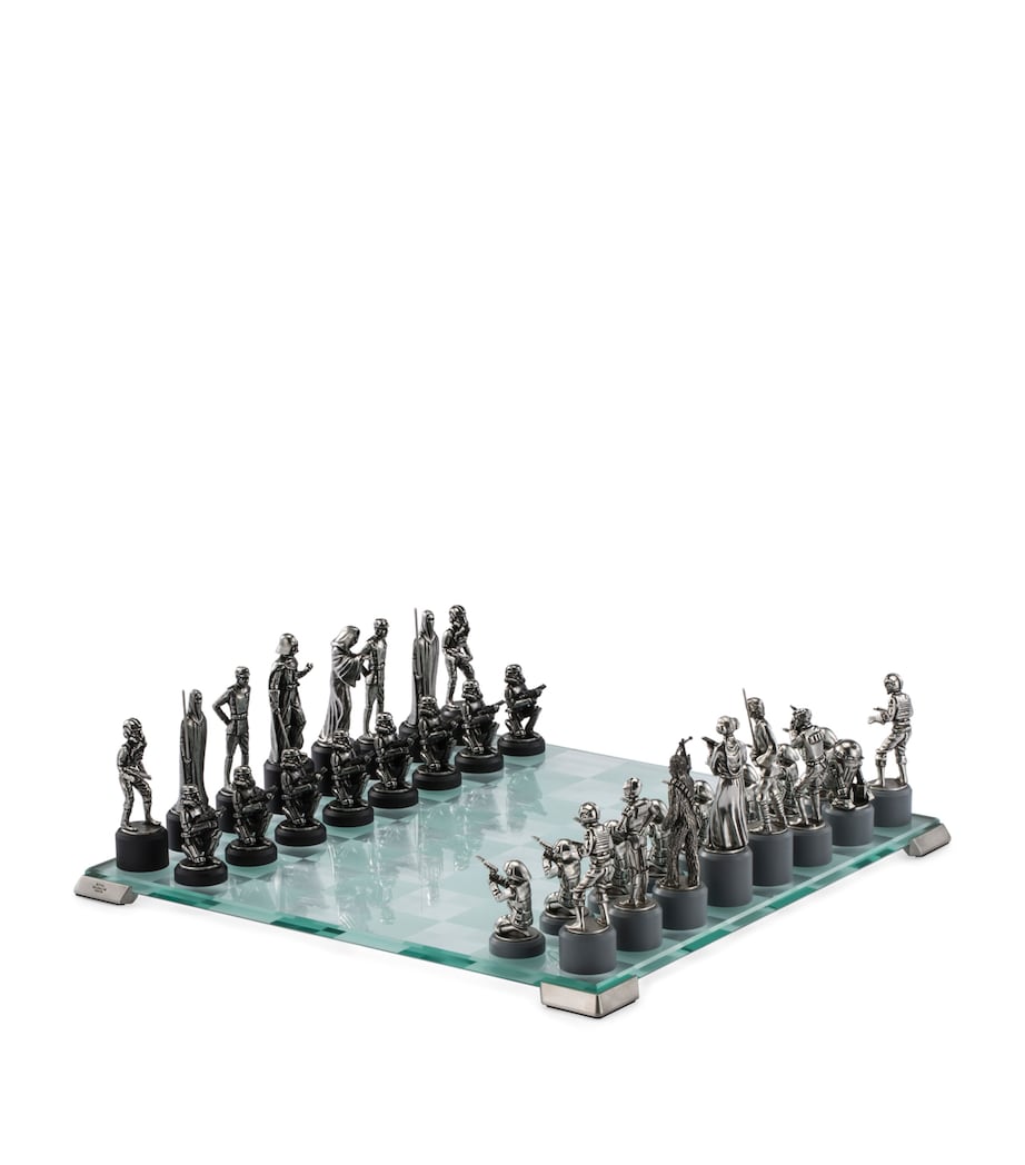 Royal Selangor Star Wars chess set pewter glass board (British brand)