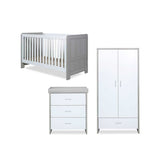 Ickle Bubba Pembrey 3 Piece Furniture Set and Sprung Mattress - Ash Grey and White GOODS Boots   