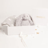 Babbico Grey Bunny Toy And Moon & Star Blanket Baby Gift Set GOODS Superdrug   