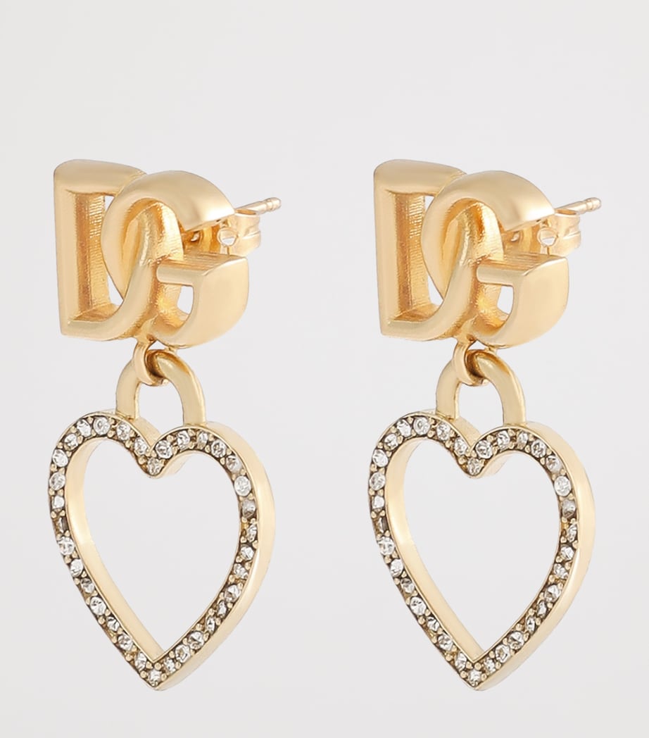 Dolce&Gabbana logo heart earrings gold-tone small, imported from the UK