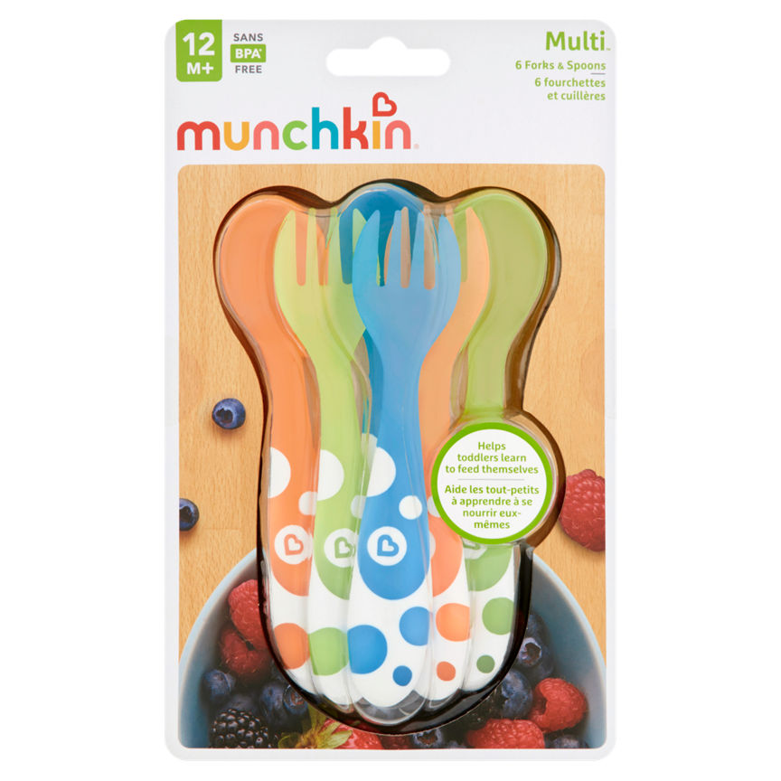 Munchkin Multicolour Forks & Spoons 12+ Months GOODS ASDA   