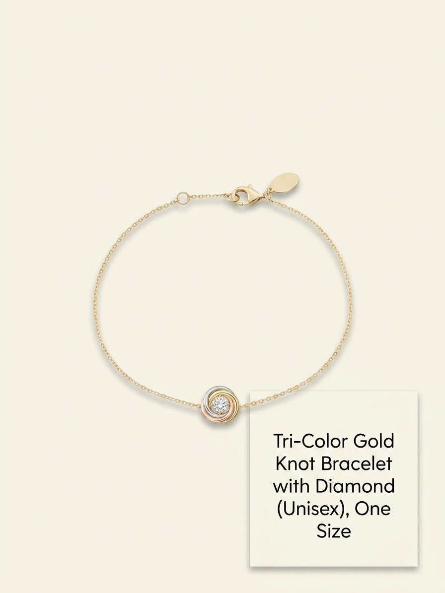 Cartier Trinity bracelet 18ct tri-colour gold 0.17ct diamond, imported from the UK