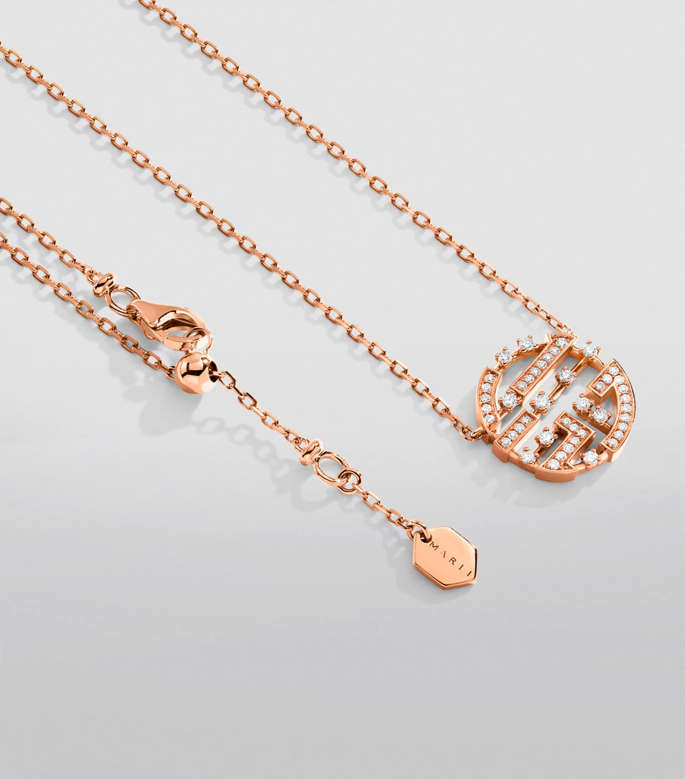 MARLI New York rose gold diamond necklace (British brand)