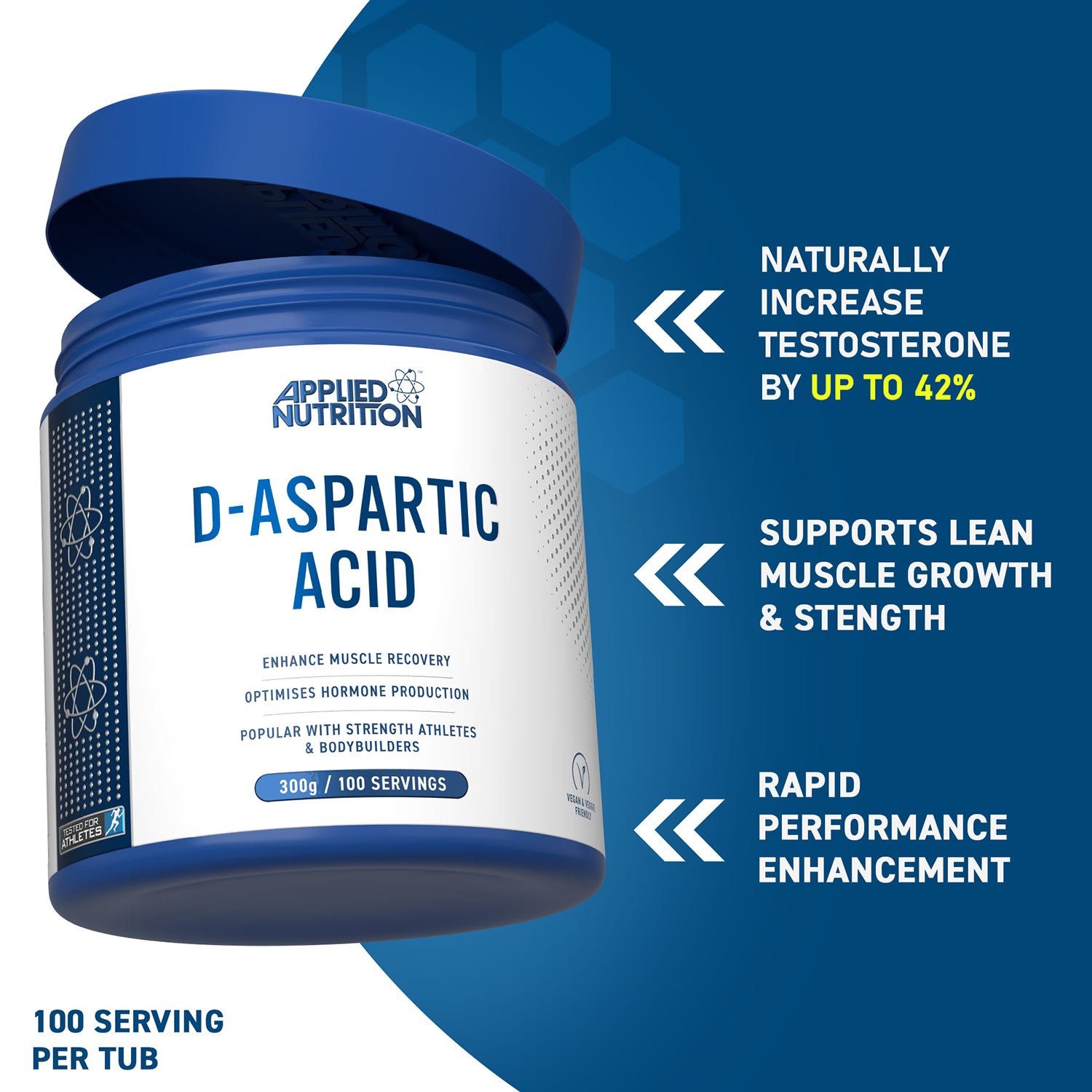 Applied Nutrition D-Aspartic Acid Powder 300g - British product