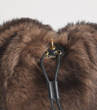 Chloé Shearling Plissé shoulder bag with gold-tone hardware, UK version