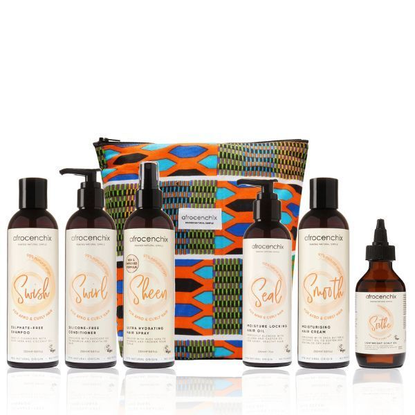 Afrocenchix -The Wash Day Set with African Print Bag