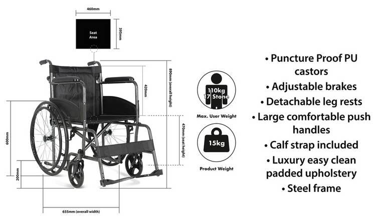 Aidapt Self Propelled Wheelchair