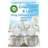 Air Wick Air Freshener Plug In Refill Crisp Linen & Lilac 2x19ml