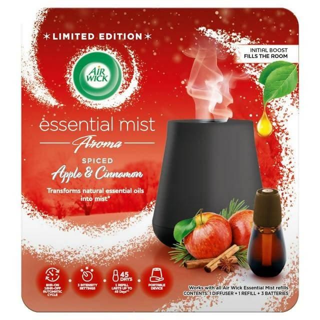 Air Wick Limited Edition Essential Mist Diffuser Kit, Apple & Cinnamon – Holder & Refill