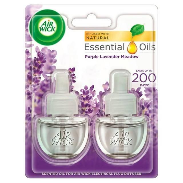 Air Wick Plug In Essential Oils Purple Lavender Meadow 2x19ml