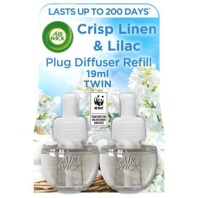 Airwick Crisp Linen & Lilac Plug In Twin Refill   2 x 19ml