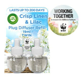 Airwick Crisp Linen & Lilac Plug In Twin Refill   2 x 19ml