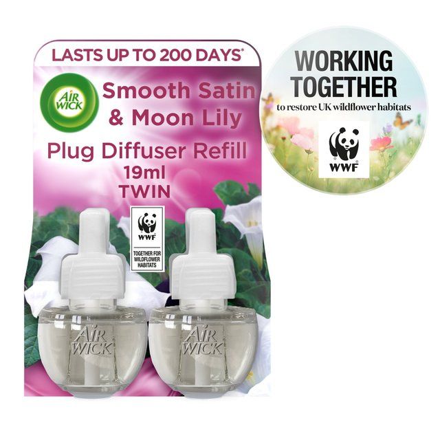 Airwick Smooth Satin & Moon Lily Plug In Twin Refill   2 x 17ml - McGrocer