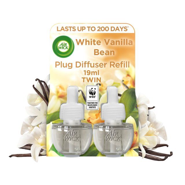 Airwick White Vanilla Bean Plug In Twin Refill   2 x 19ml