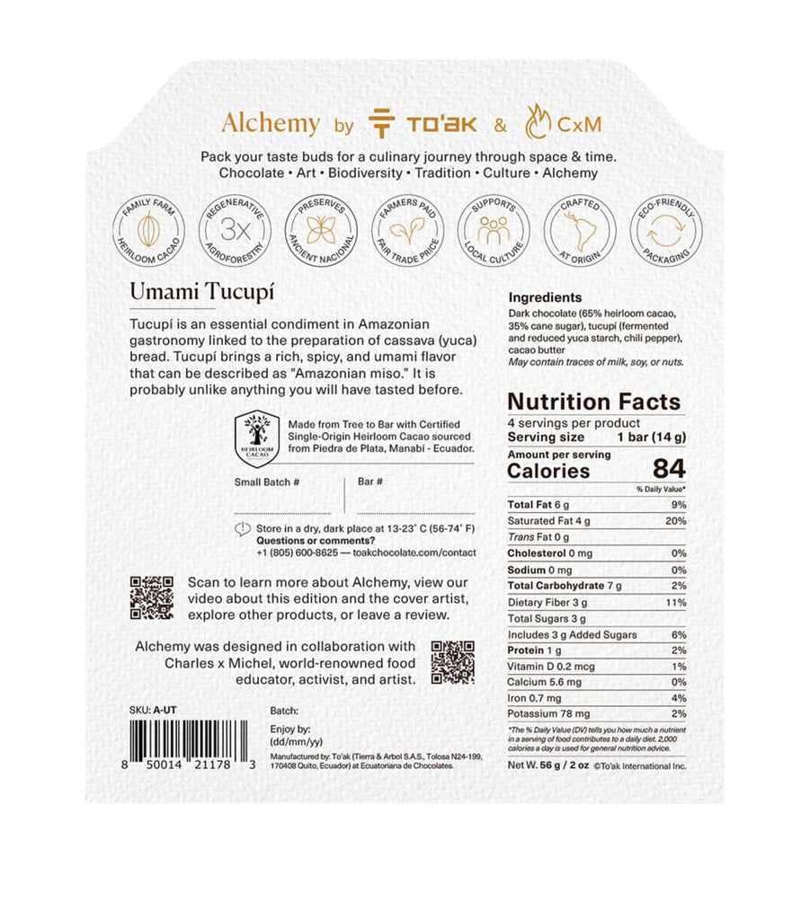 Alchemy Umami Tucapi Dark Chocolate Bars (56g)