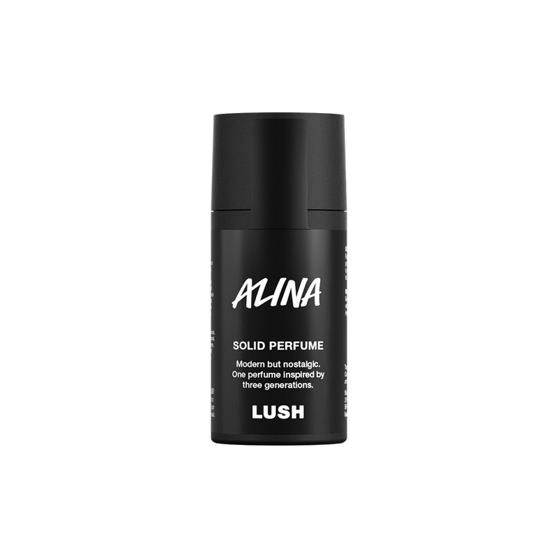 Lush Alina solid perfume in a compact pot, UK version
