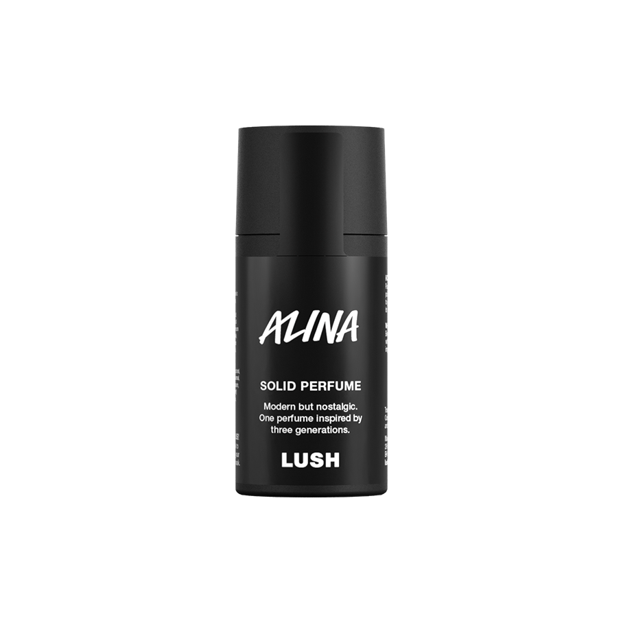 Lush Alina solid perfume in a compact pot, UK version