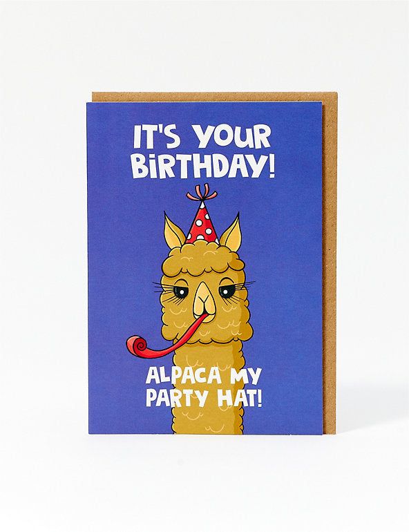 Alpaca My Party Hat Birthday Card