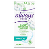 Always Dailies Organic Cotton Protection Normal Panty Liners   28 per pack