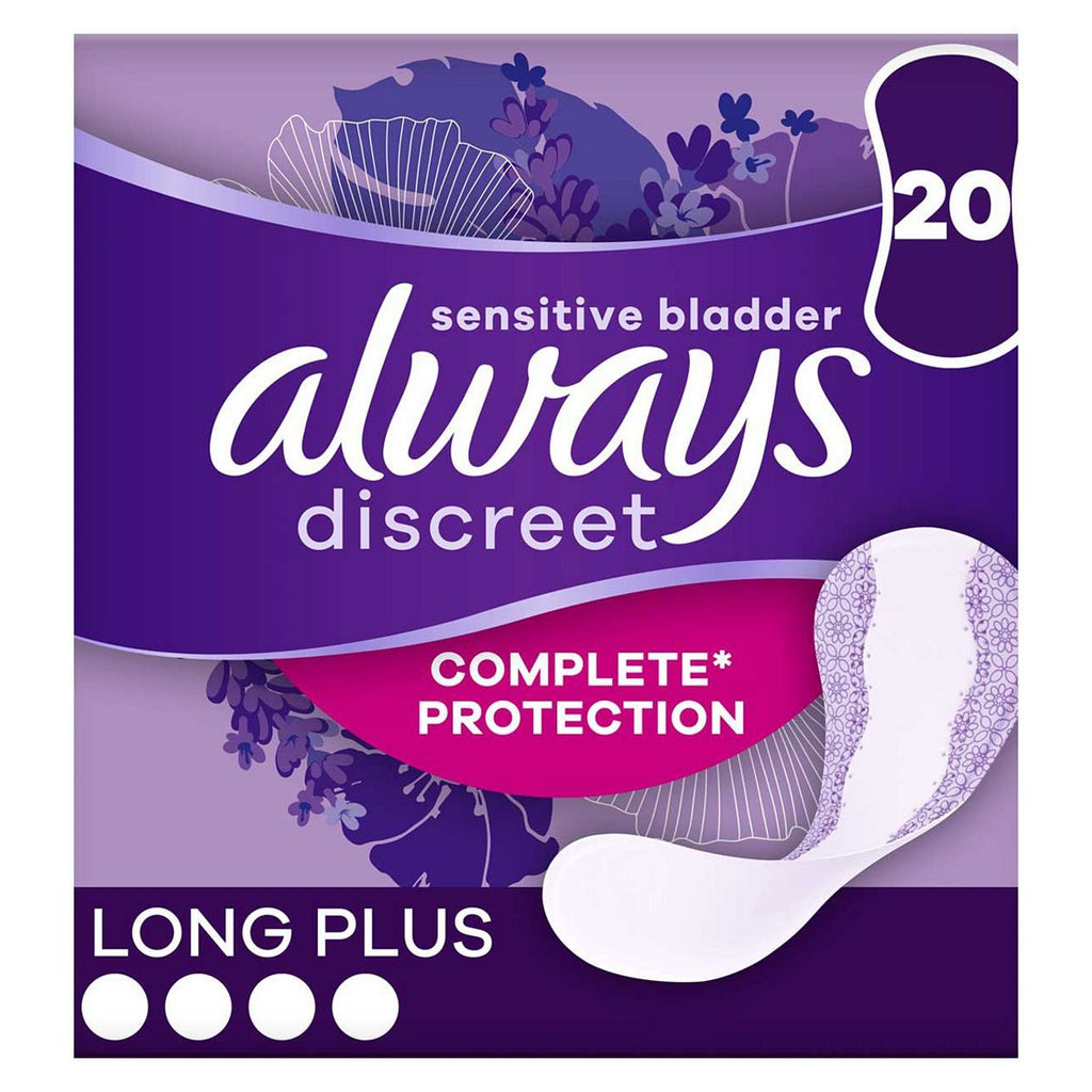 Always Discreet Incontinence Liners Long+ 20, For Sensitive Bladder