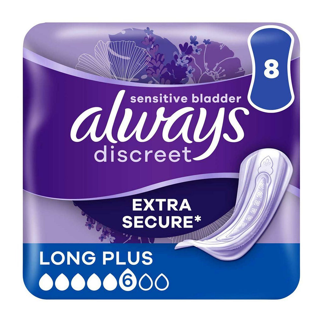 Always Discreet Incontinence Pads Plus Women Long Plus x8