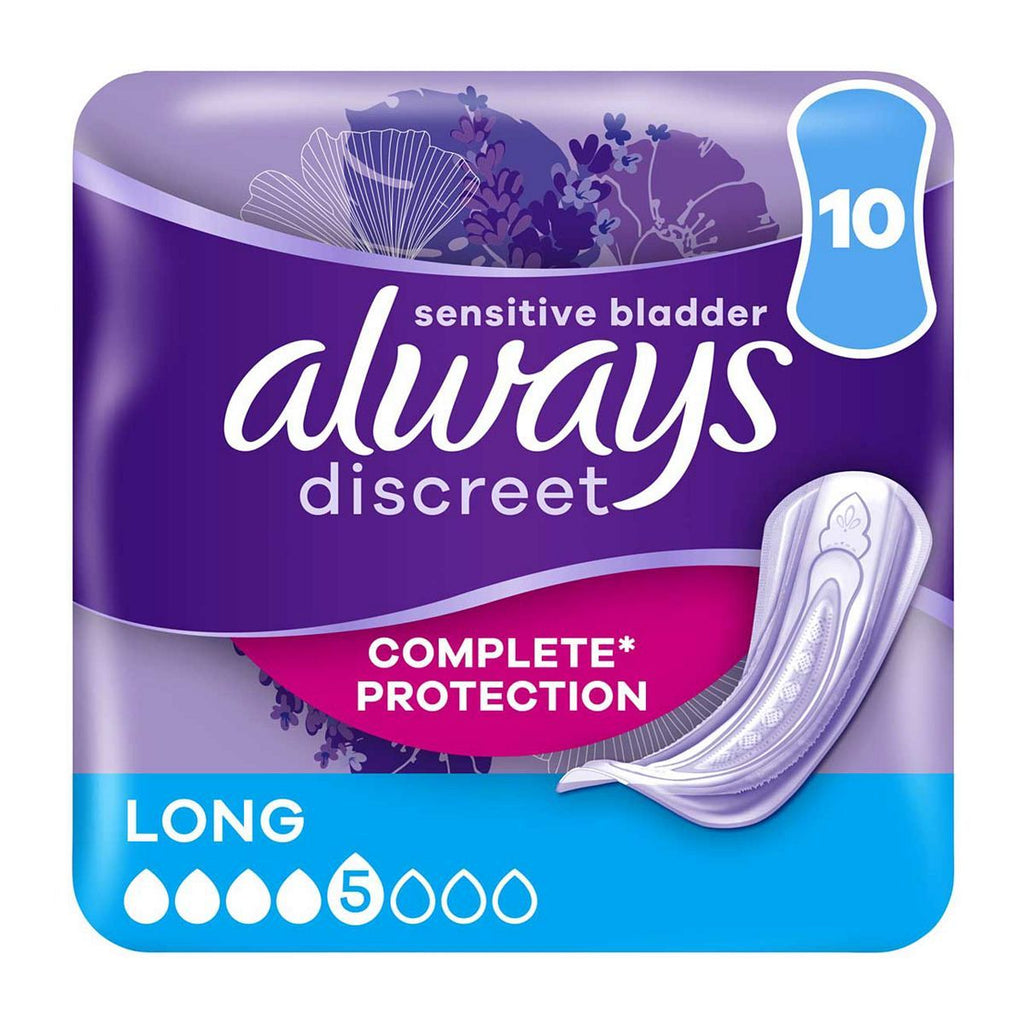 Always Discreet Incontinence Pads Plus Women Long x10