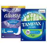 Always Long Panty Liners & Tampax Super Bundle