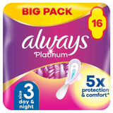 Always Platinum Night Sanitary Towels Wings Size 3   16 per pack