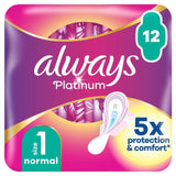 Always Platinum Normal Sanitary Towels Wings Size 1   12 per pack