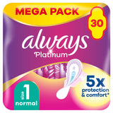 Always Platinum Normal (Size 1) Sanitary Towels Wings x30