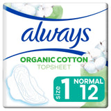 Always Sensitive Organic Cotton Protection Ultra Normal (Size 1) Sanitary Towels Wings x11