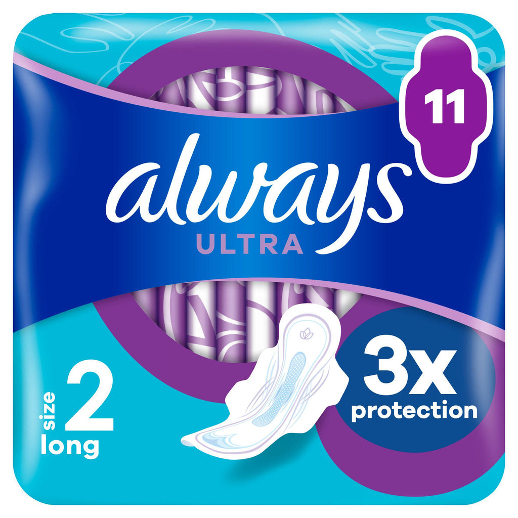 Always Ultra Sanitary Towels Long  Wings Pads Size 2 x11