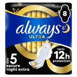 Always Ultra Sanitary Towels Secure Night Extra (Size 5) Wings X8 Pads