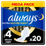 Always Ultra Sanitary Towels Secure Night with Wings, Size 4 x20