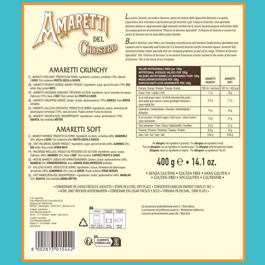 Amaretti Del Chiostro Crunchy & Soft Cookies, 400g