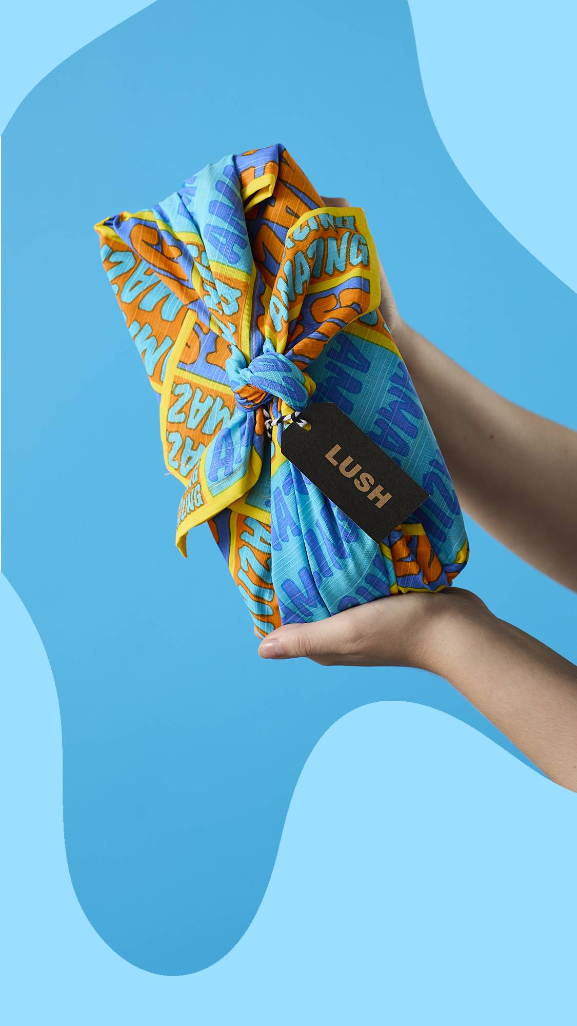 Lush Amazing Knot Wrap 70cm reusable gift wrap, imported from the UK